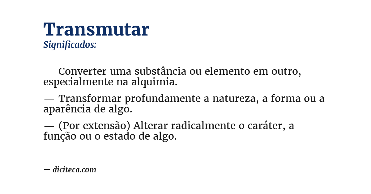 Significado de transmutar