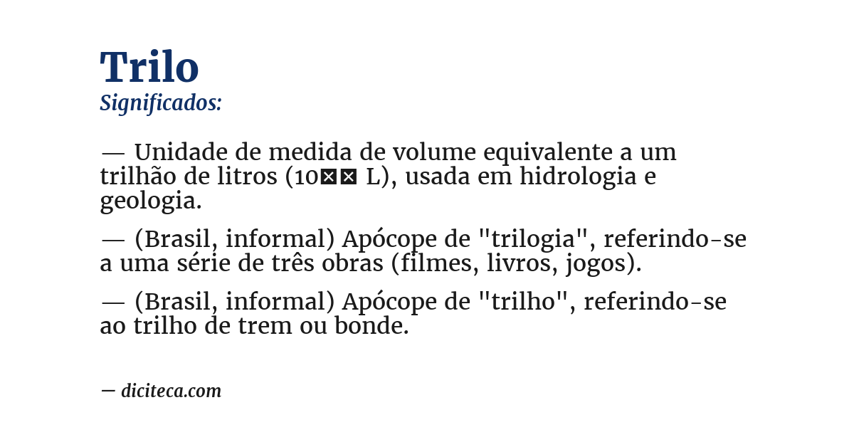 Significado de trilo
