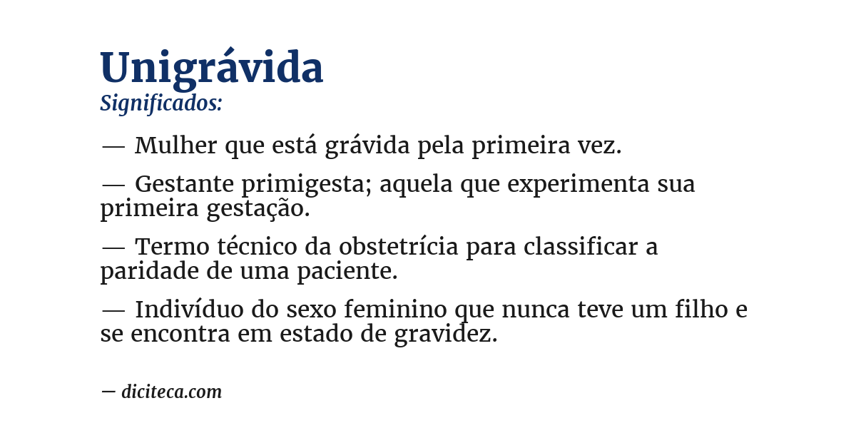 Significado de unigrávida