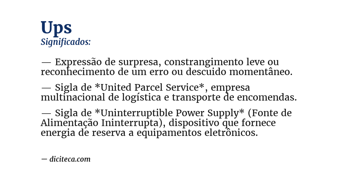 Significado de ups
