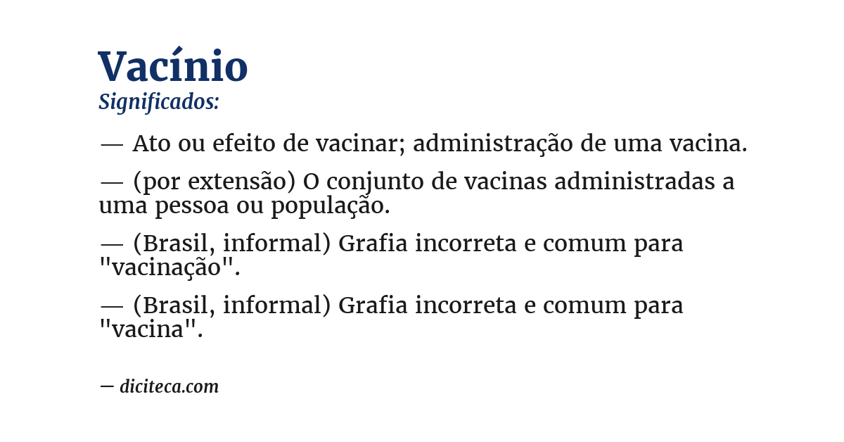 Significado de vacínio
