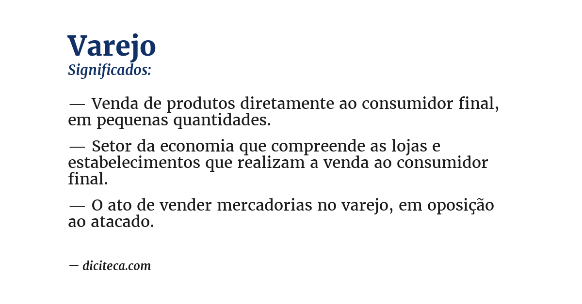 Significado de varejo