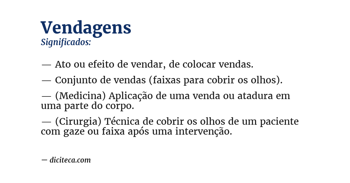 Significado de vendagens