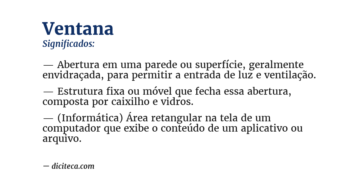 Significado de ventana
