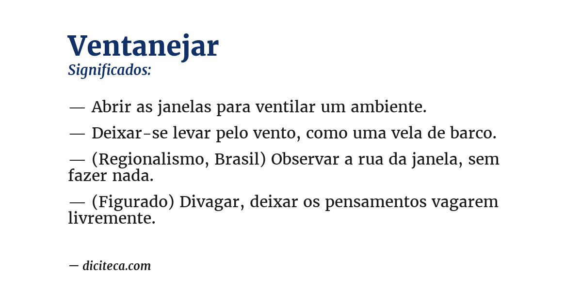 Significado de ventanejar