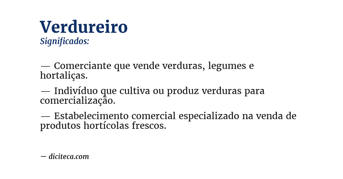 Significado de verdureiro