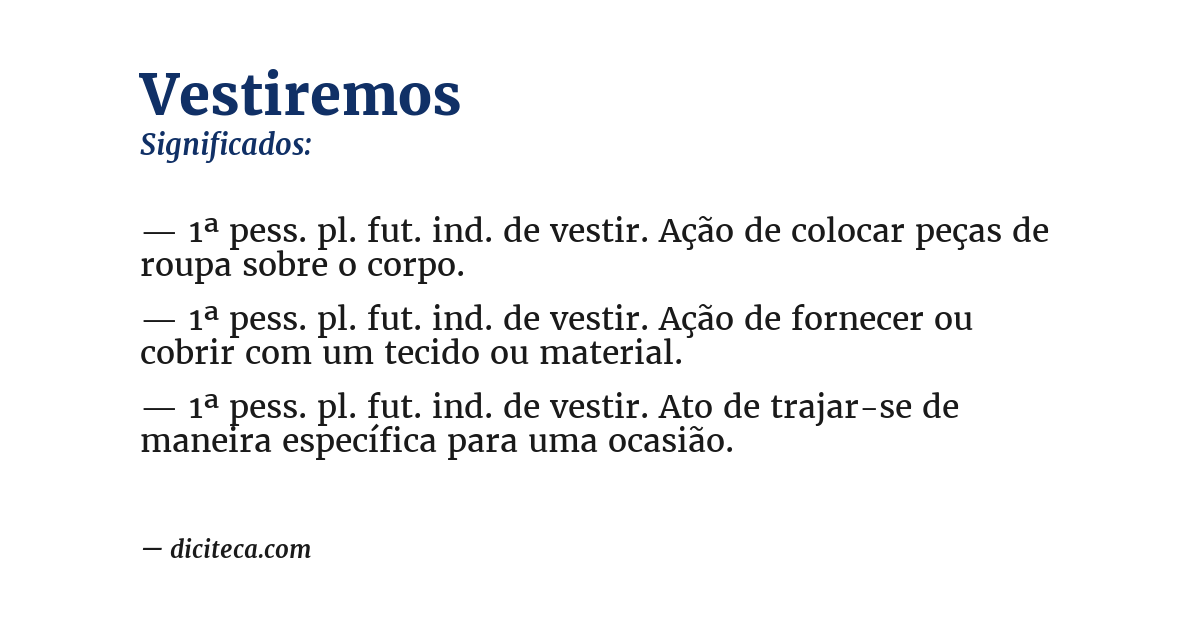 Significado de vestiremos