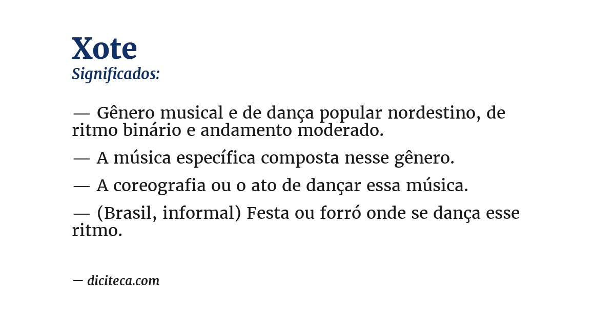 Significado de xote