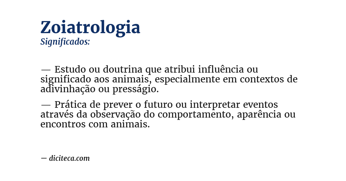 Significado de zoiatrologia