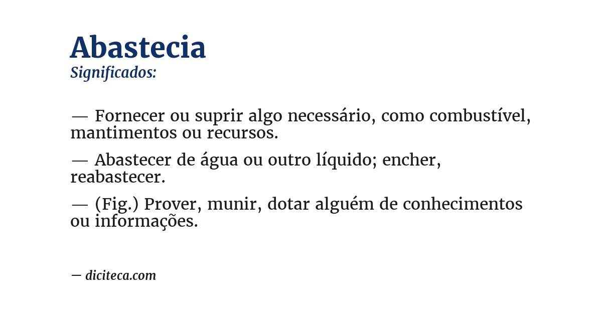 Significado de abastecia