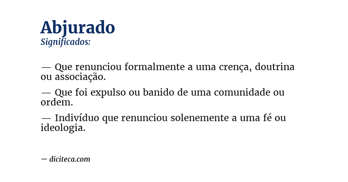 Significado de abjurado
