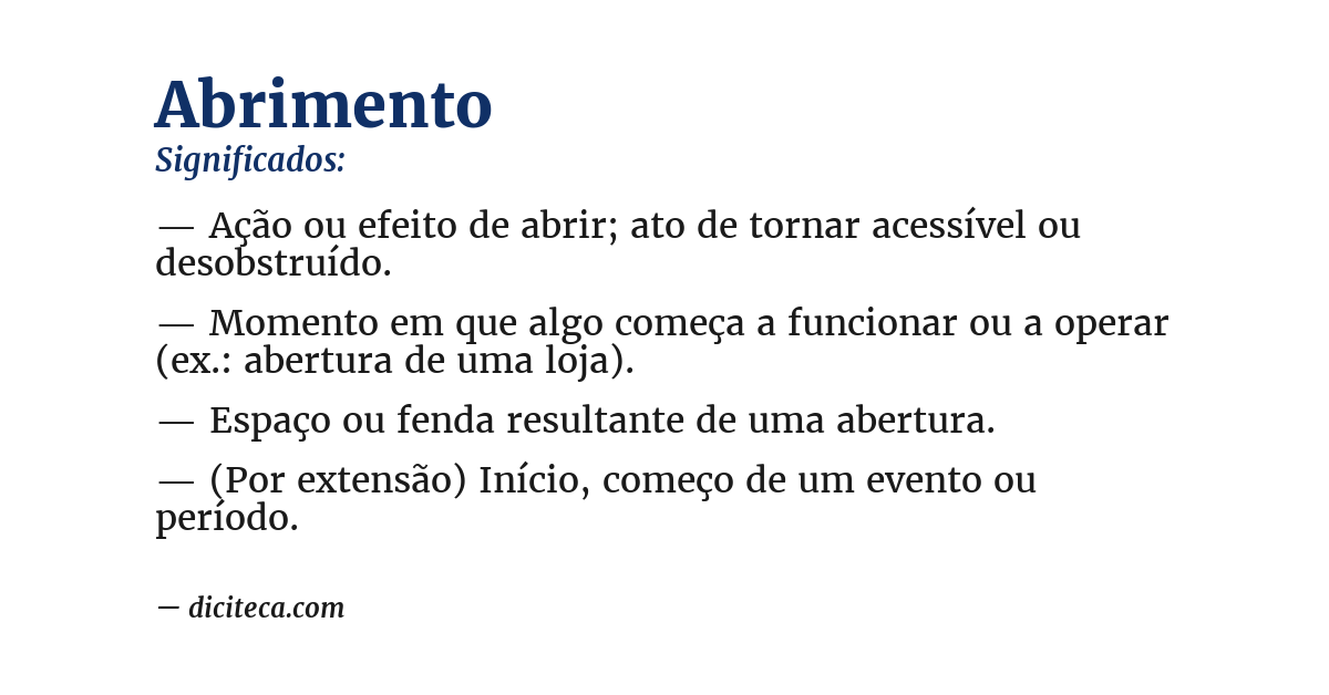 Significado de abrimento