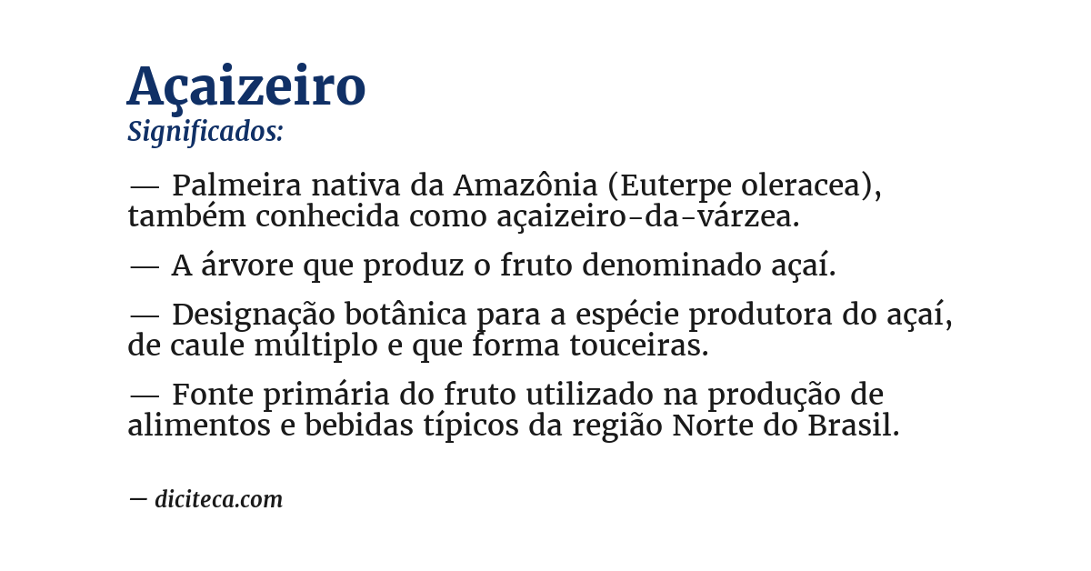 Significado de açaizeiro