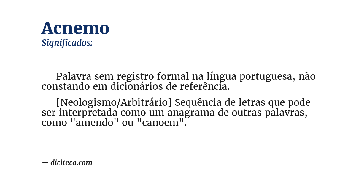 Significado de acnemo