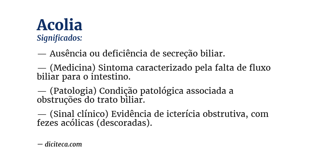 Significado de acolia
