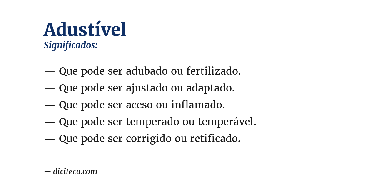 Significado de adustível