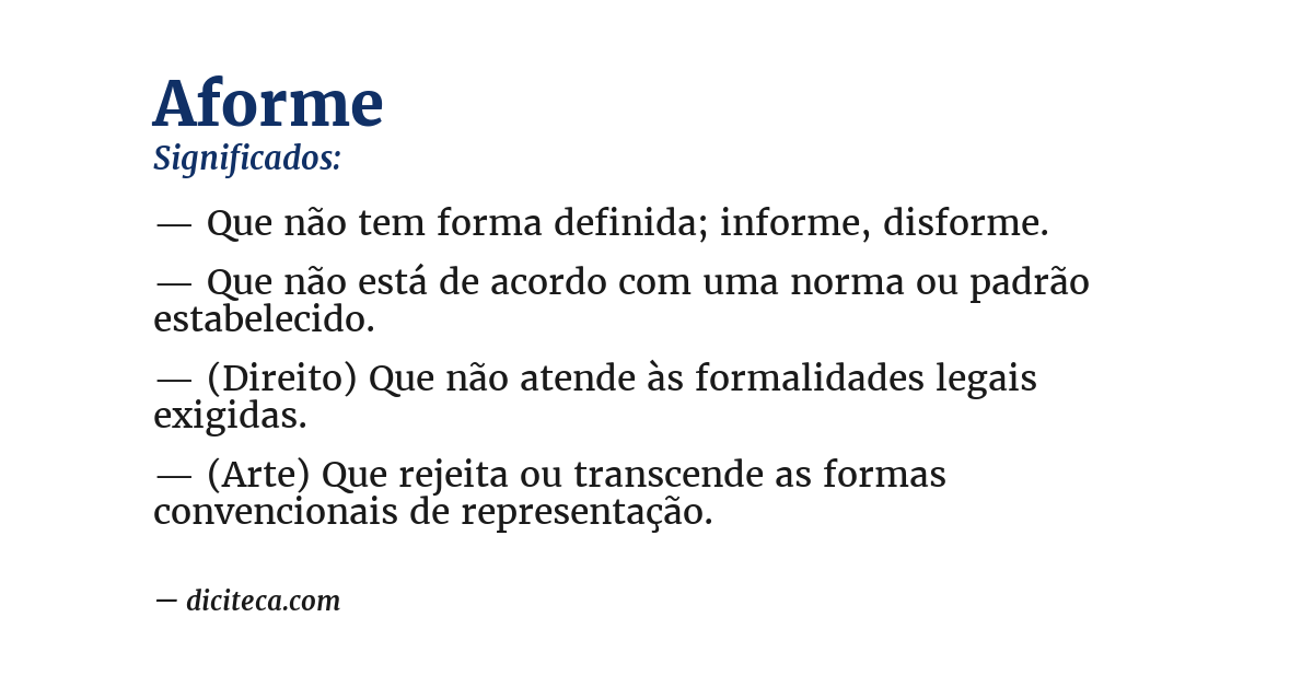 Significado de aforme