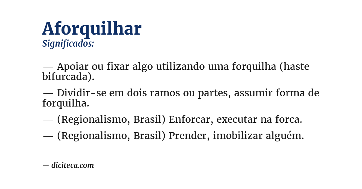 Significado de aforquilhar