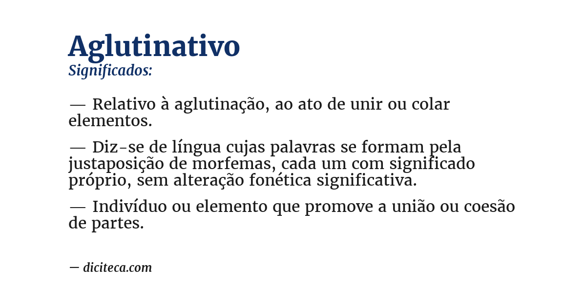Significado de aglutinativo