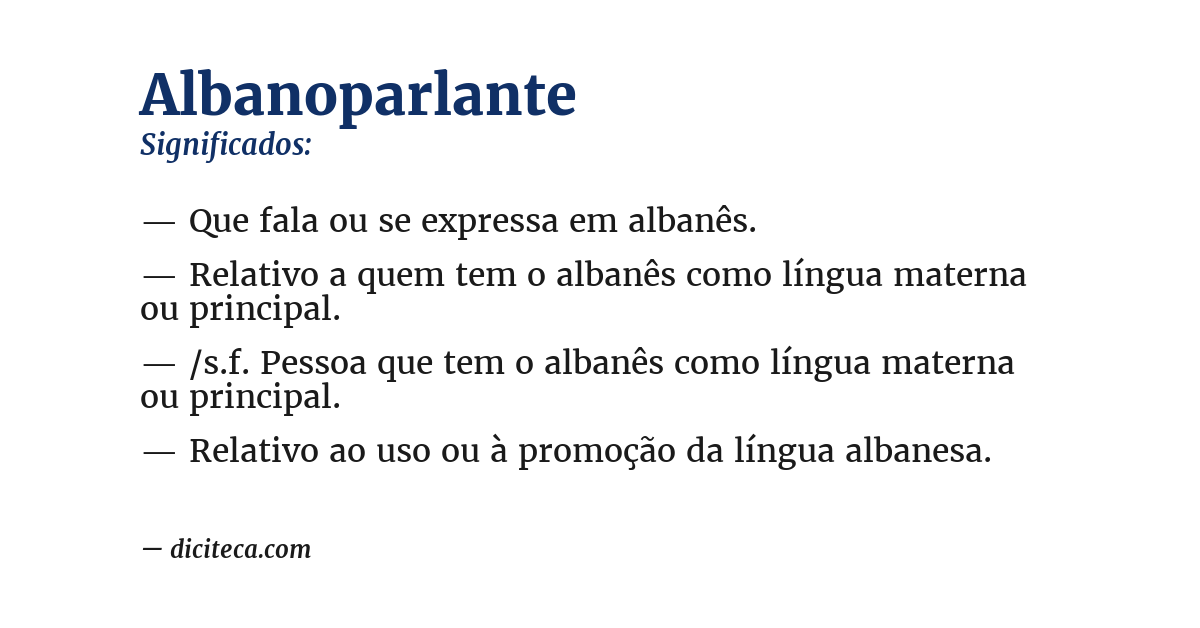 Significado de albanoparlante