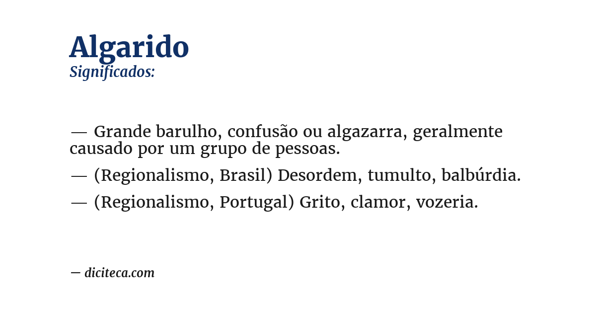 Significado de algarido