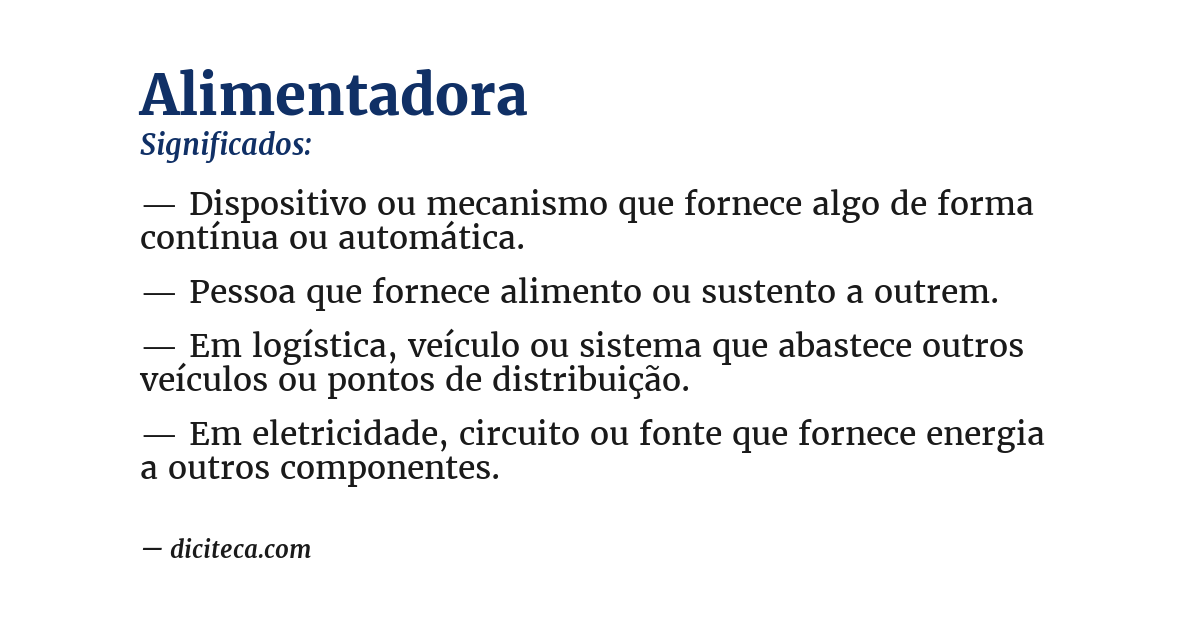 Significado de alimentadora