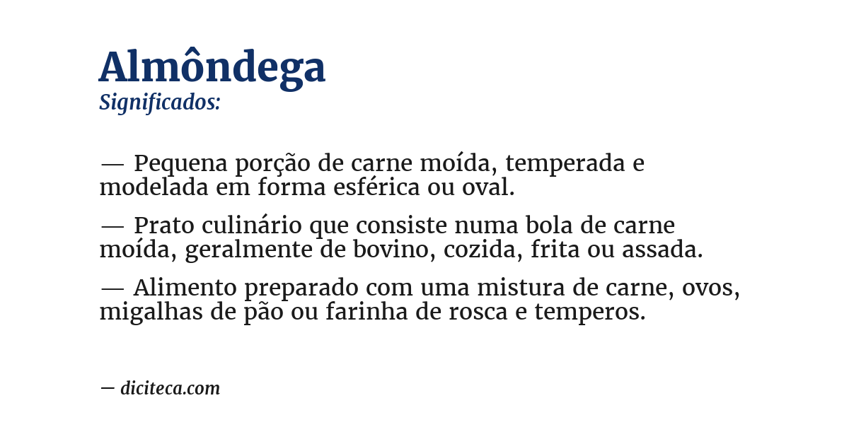 Significado de almôndega