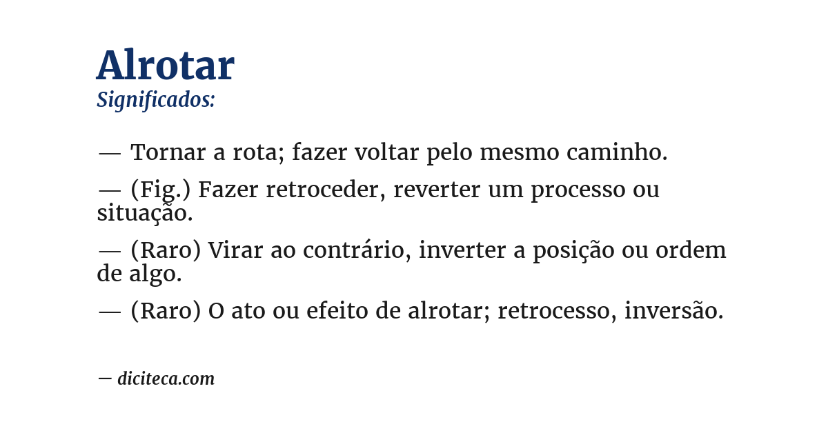 Significado de alrotar