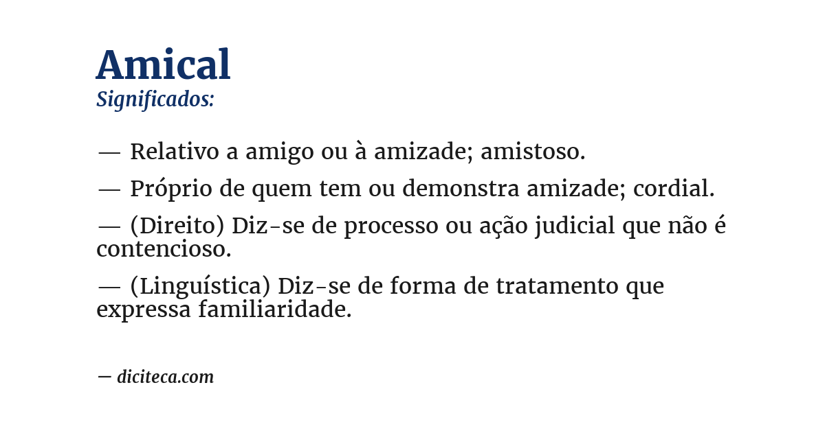 Significado de amical