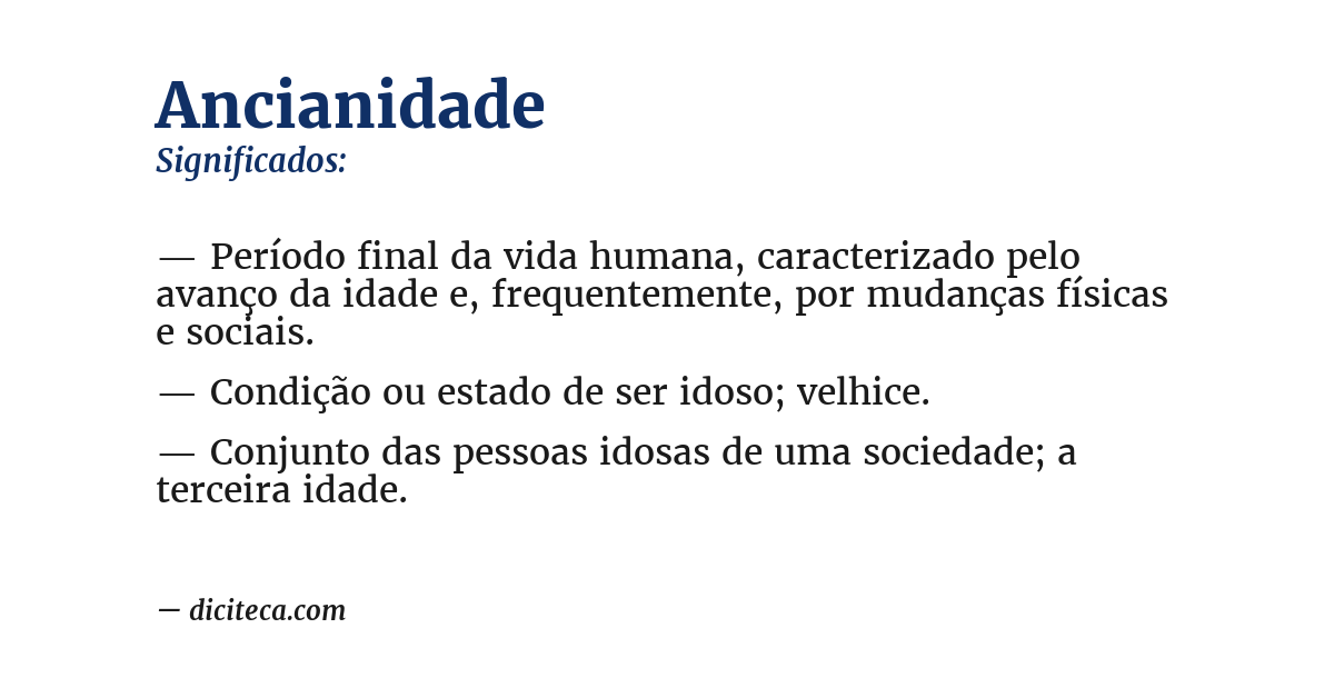 Significado de ancianidade