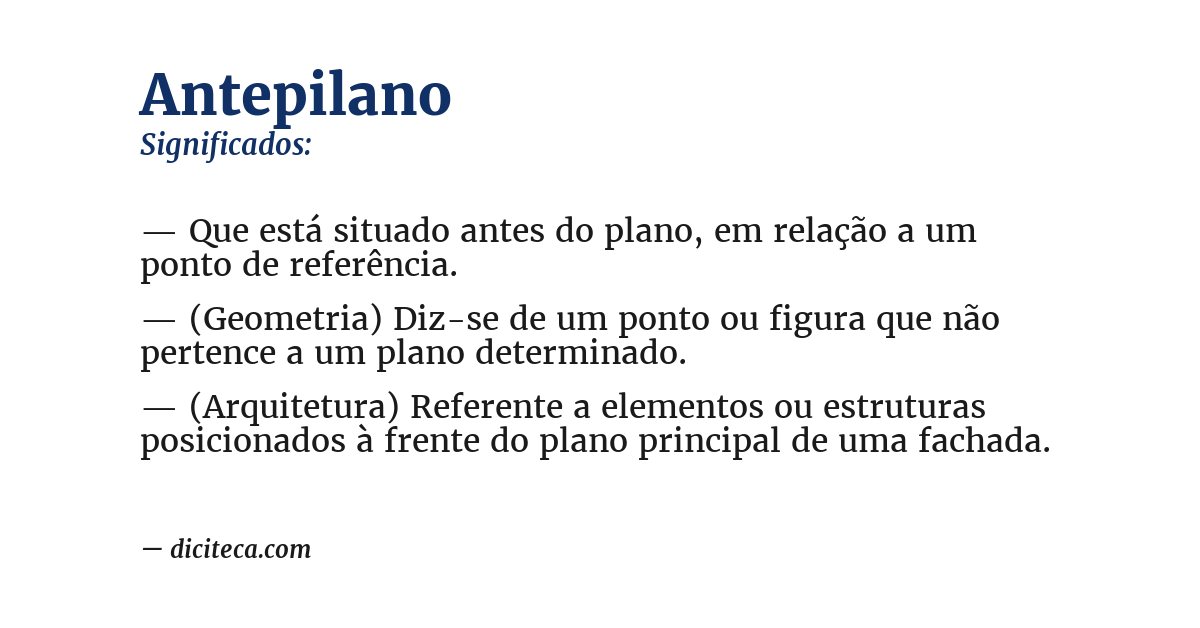 Significado de antepilano