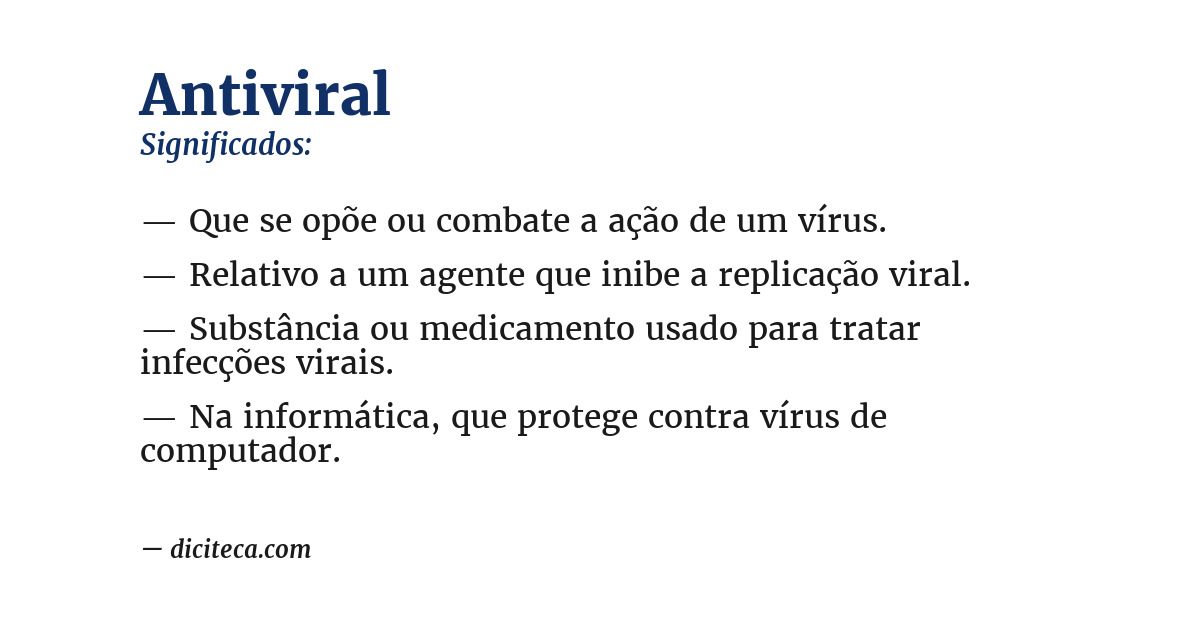 Significado de antiviral
