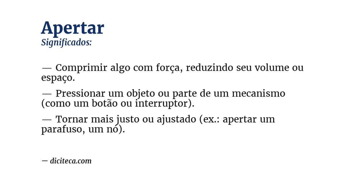 Significado de apertar