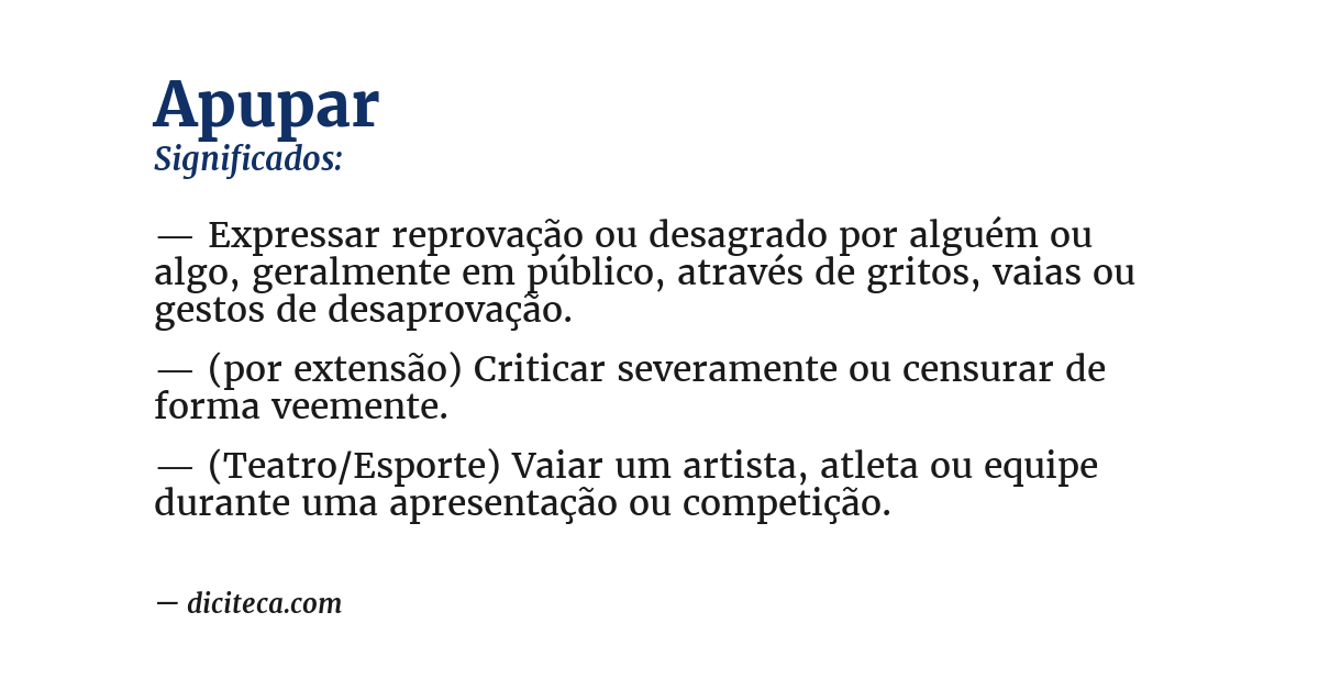 Significado de apupar