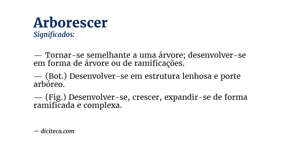 Significado de arborescer
