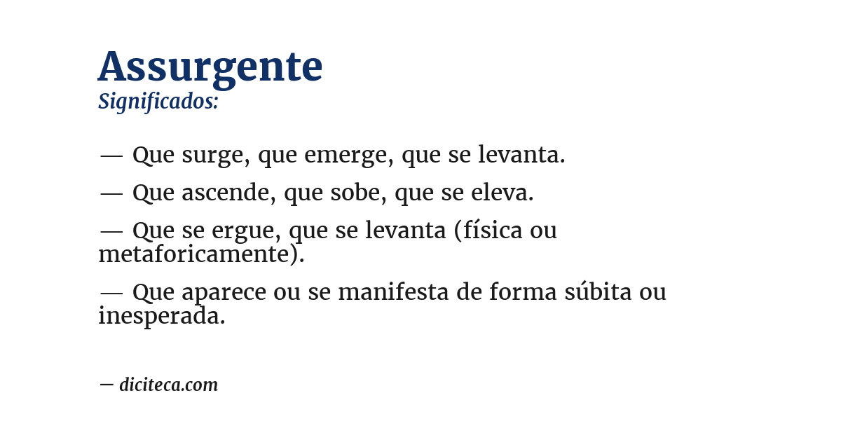 Significado de assurgente