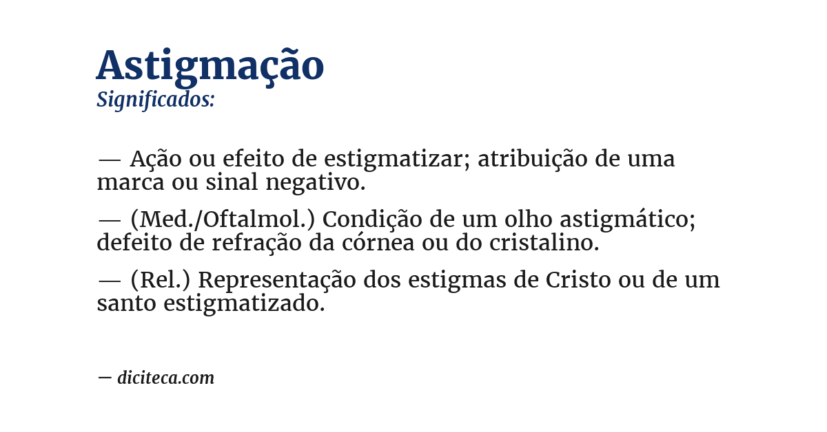 Significado de astigmação