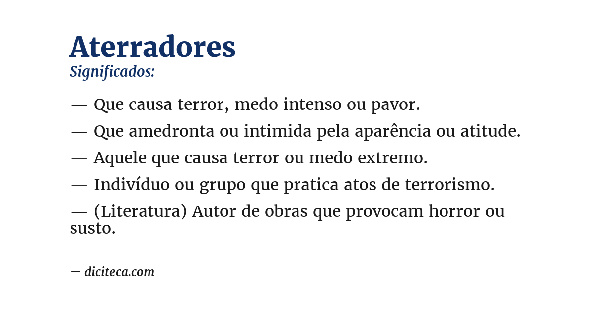 Significado de aterradores