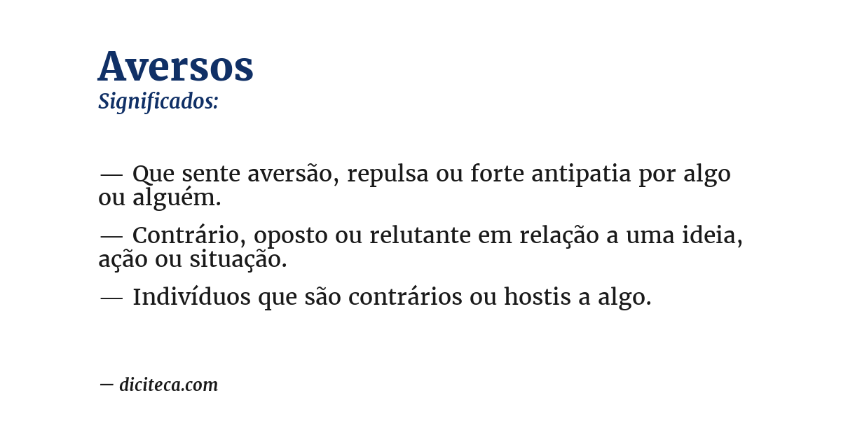 Significado de aversos