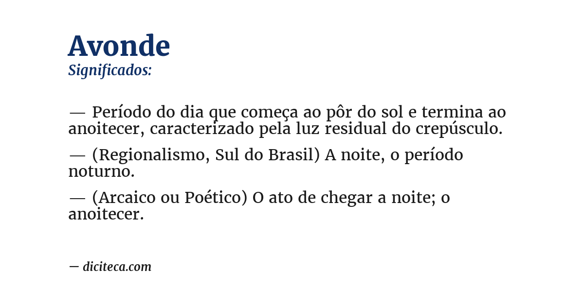 Significado de avonde