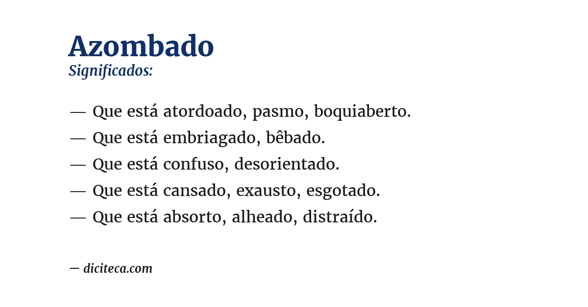 Significado de azombado