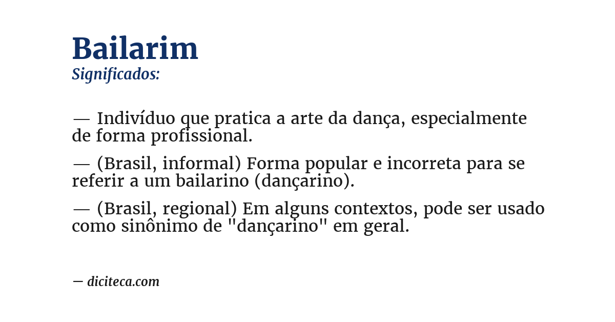 Significado de bailarim