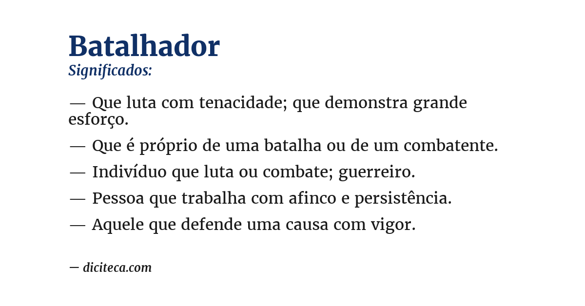 Significado de batalhador
