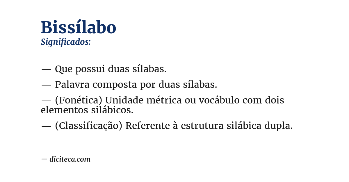 Significado de bissílabo