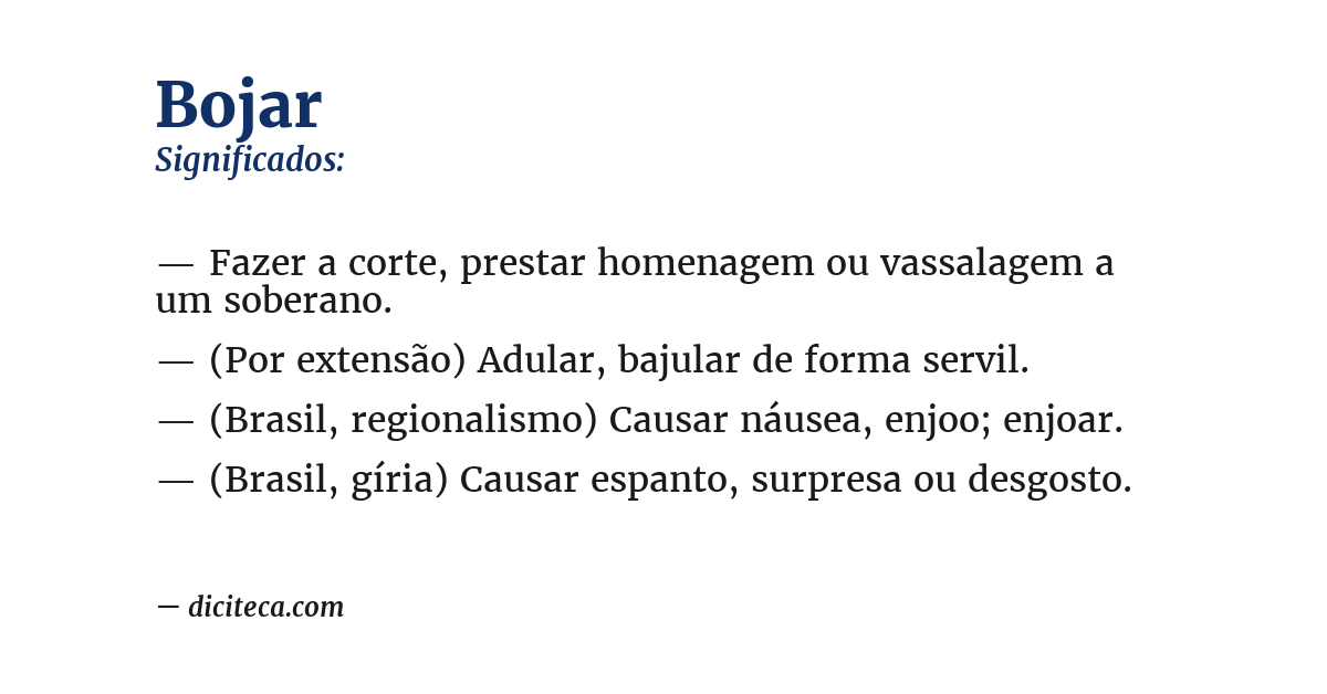 Significado de bojar
