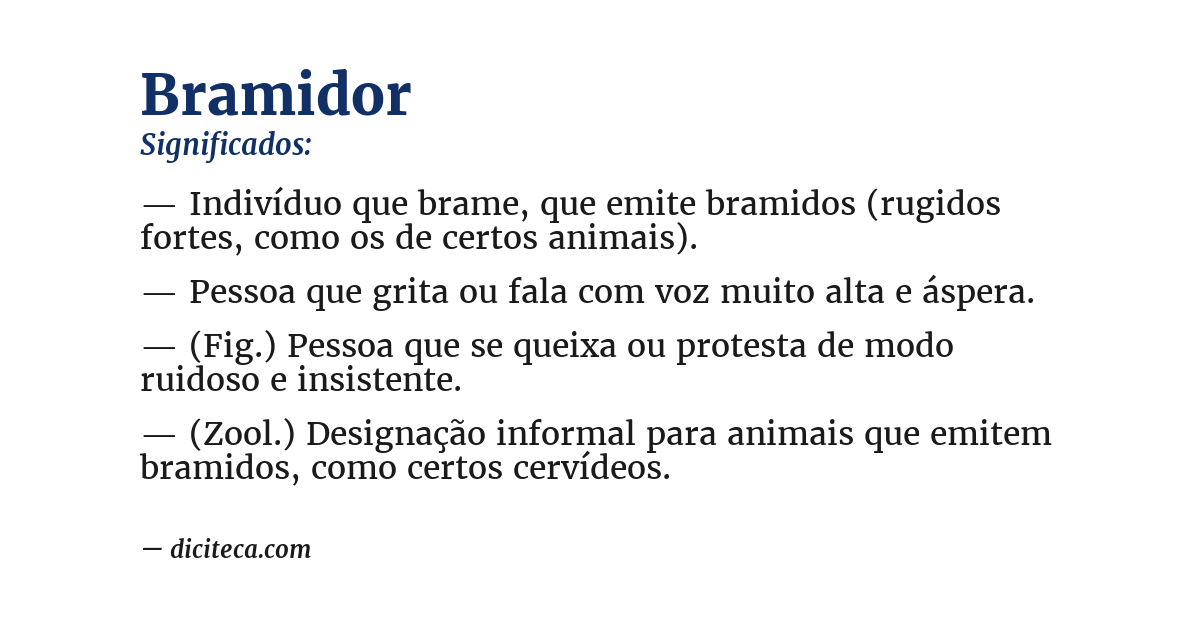 Significado de bramidor