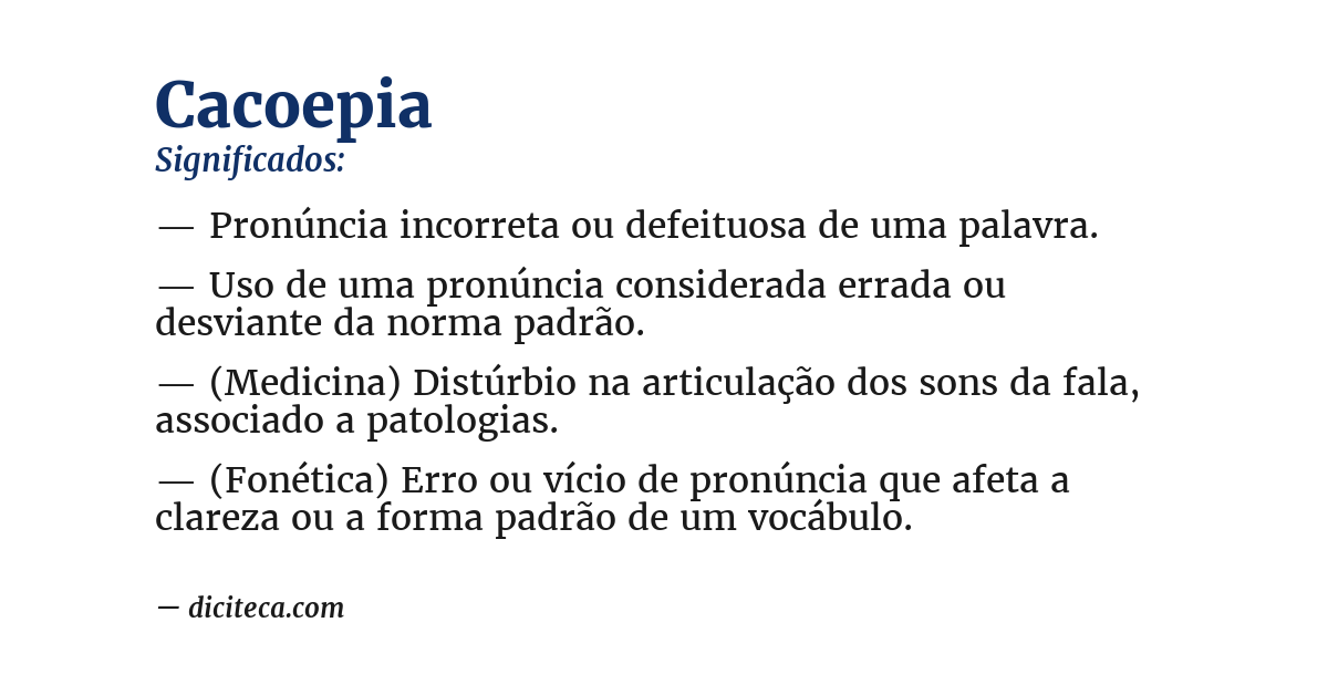 Significado de cacoepia