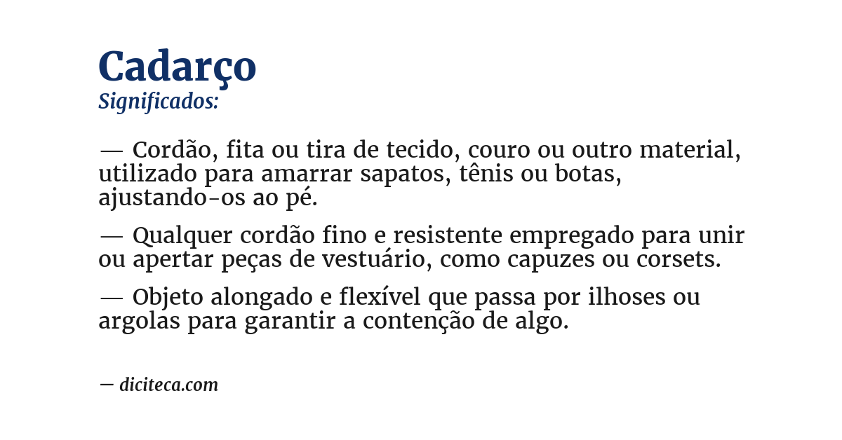 Significado de cadarço