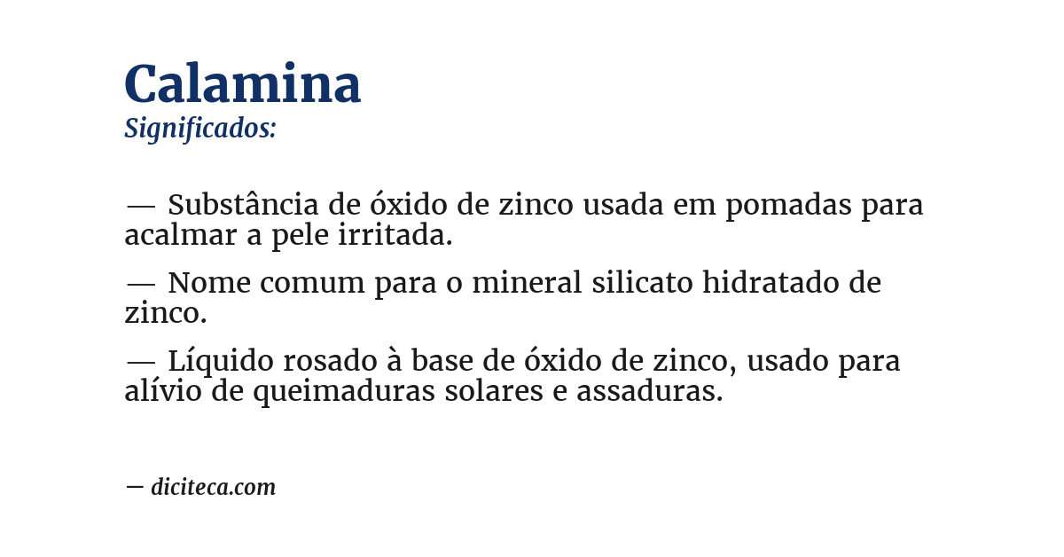 Significado de calamina