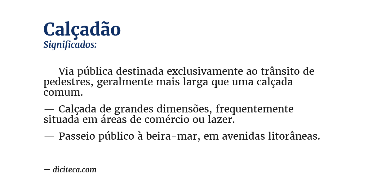 Significado de calçadão
